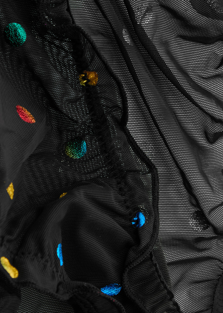 Love Stories Isabel Polka dot Mesh Briefs Black