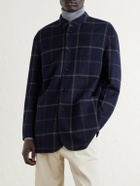 Dunhill - Checked Wool-Blend Coat - Blue