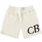 Cole Buxton Men's Intarsia Knit Shorts in Ecru