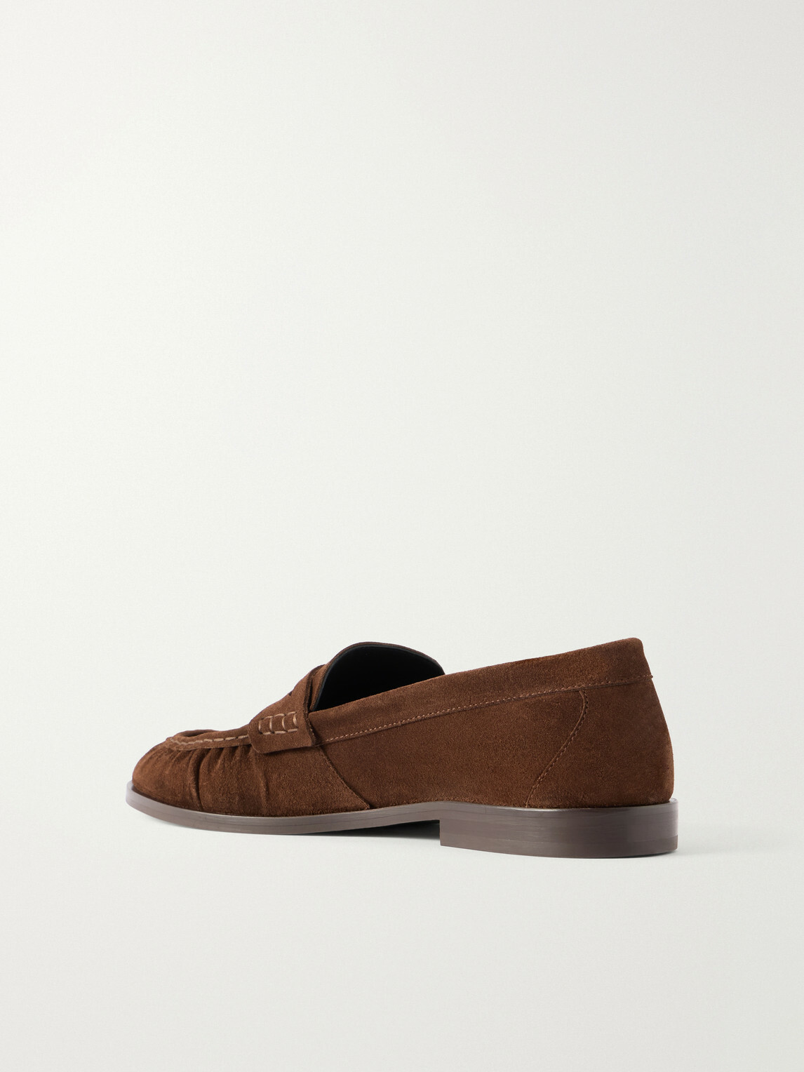 VINNY's - Louee Gathered Suede Loafers - Brown