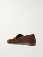 VINNY's - Louee Gathered Suede Loafers - Brown