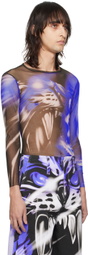 Gerrit Jacob Blue & Black Printed Long Sleeve T-Shirt