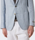 Canali Herringbone linen and wool blazer