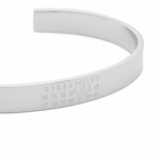 MM6 Maison Margiela Men's Number Logo Cuff in Polished Silver