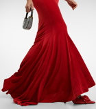 Norma Kamali Fishtail velvet gown