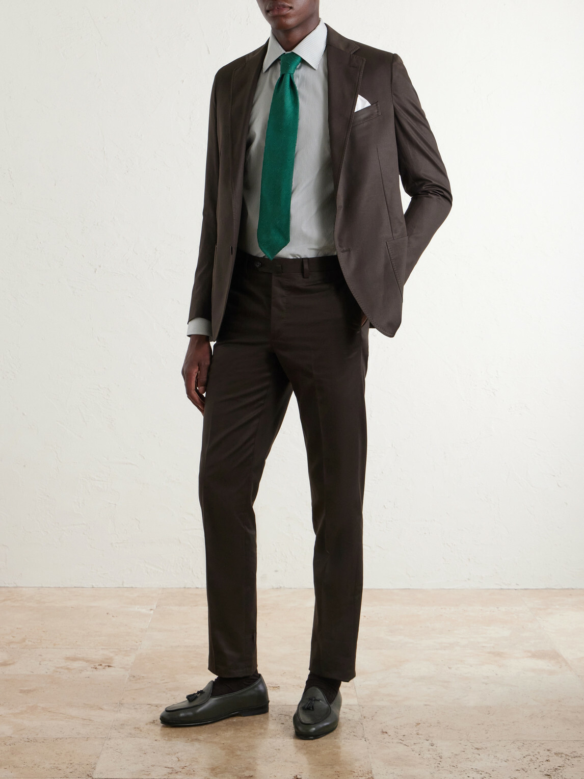 Zegna - Trofeo Stripped Cotton-Poplin Shirt - Blue