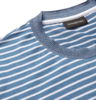 Ermenegildo Zegna - Slim-Fit Striped Cotton-Piqué T-Shirt - Blue