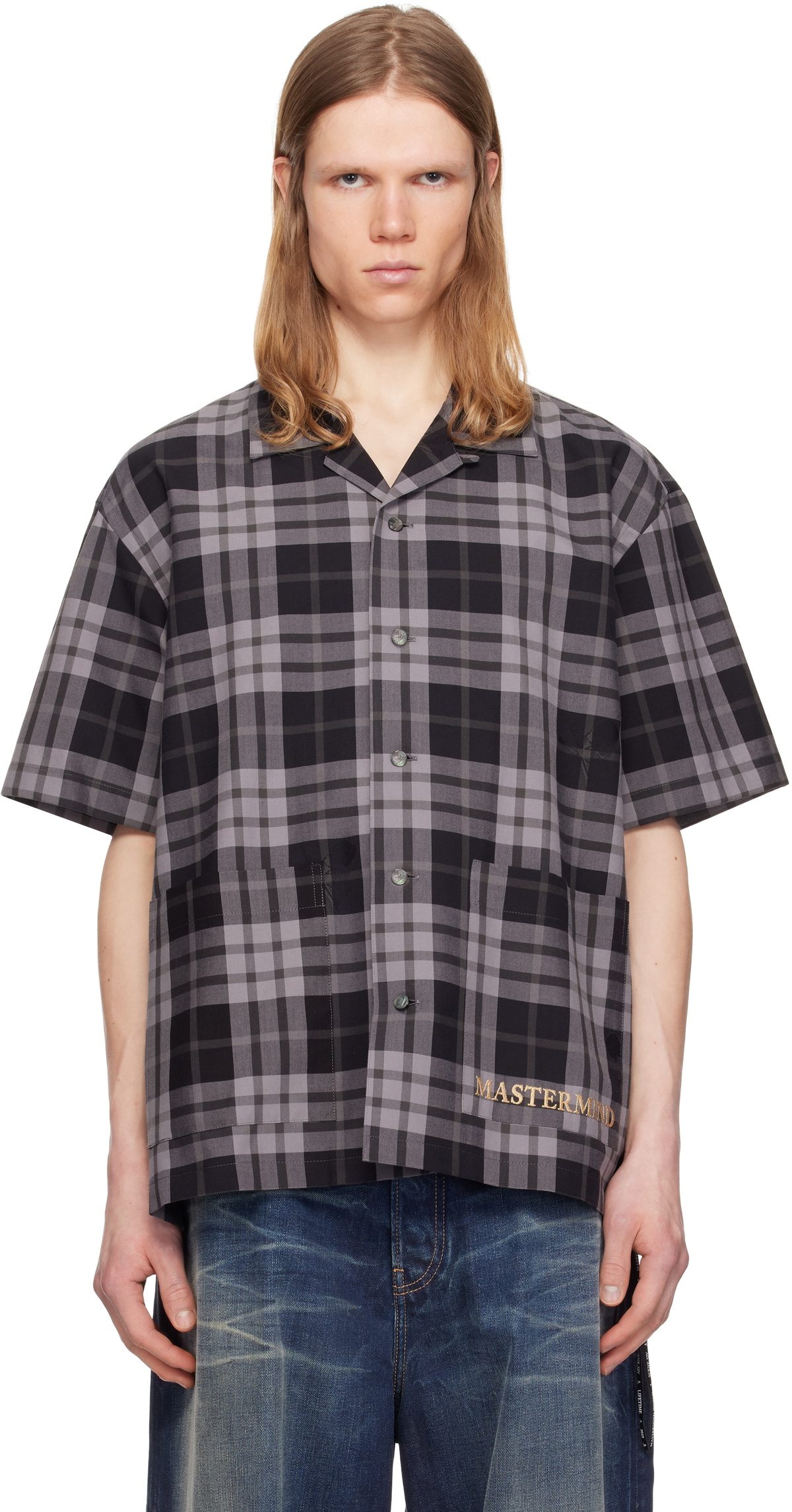 MASTERMIND WORLD Black Plaid Shirt