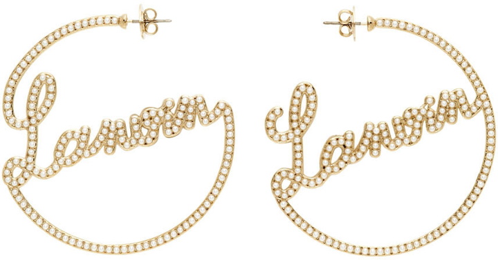 Photo: Lanvin Gold Handwriting Hoop Earrings
