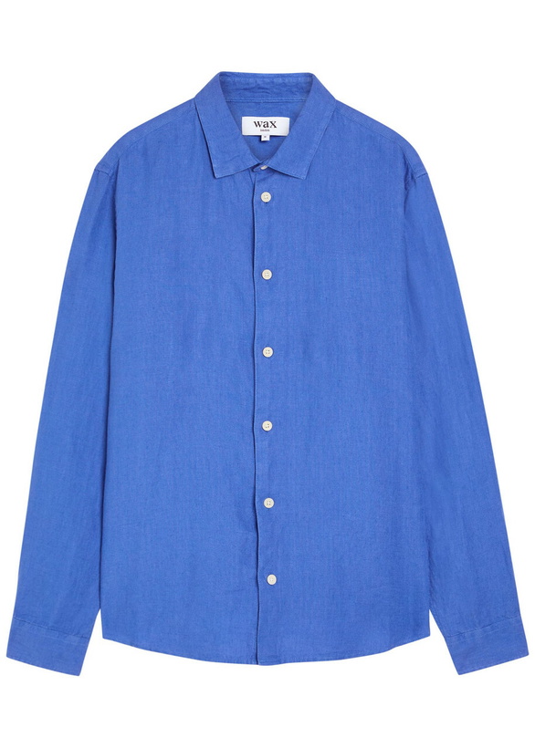 Photo: Wax London Dartford Linen Shirt Blue