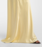 The Sei Bardot draped silk charmeuse gown