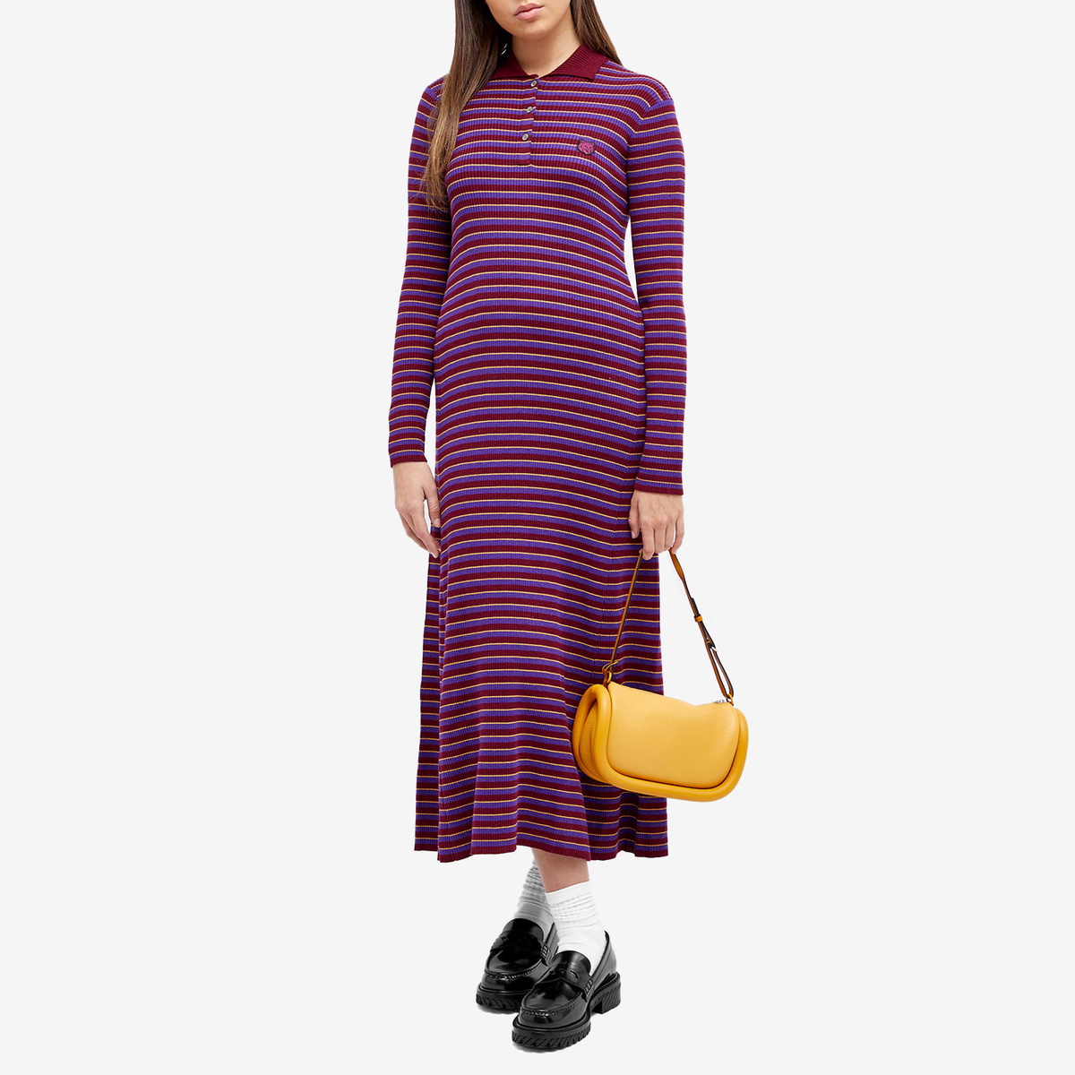 Maison Kitsuné Women's Tonal Fox Head Patch Fine Rib Dress Maison Kitsuné Women's Tonal Fox Head Patch Fine Rib Dress