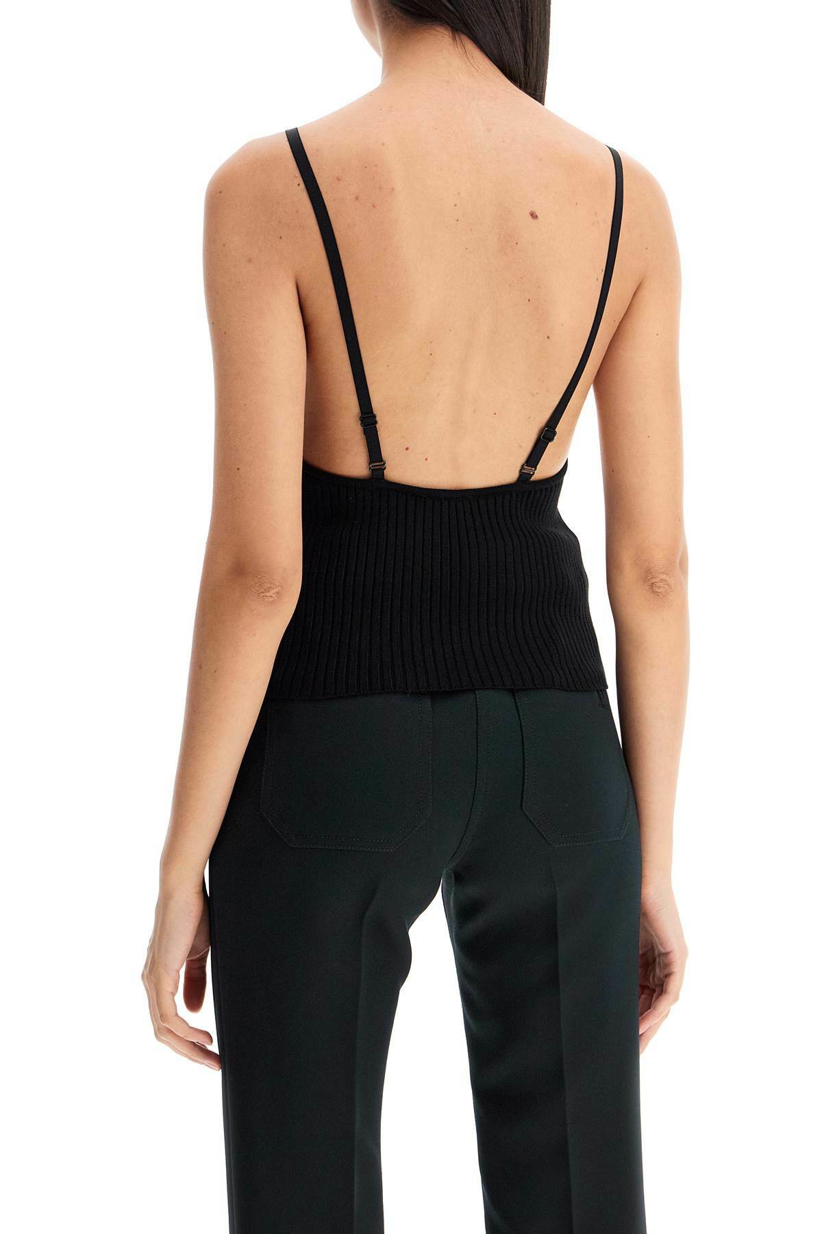 COURREGES ribbed sleeveless top with Black Courreges