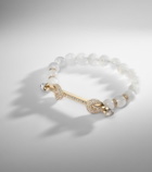 Ananya Chakra 18kt gold and moonstone bangle with diamonds and quartz