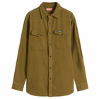 Dubbleware Men's Notched Pocket Flannel Shirt in Olive