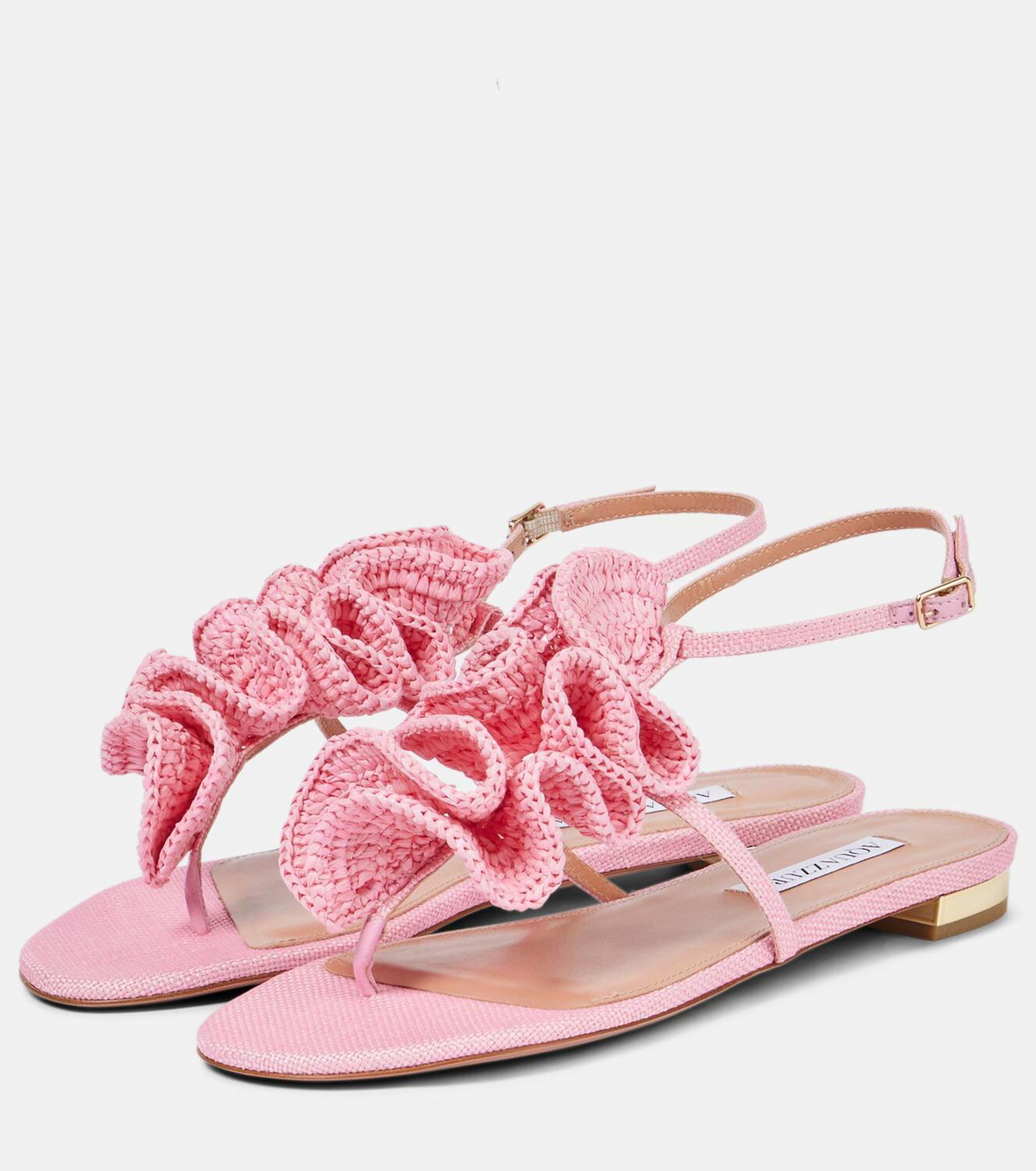 Aquazzura Noches Tropicales raffia thong sandals