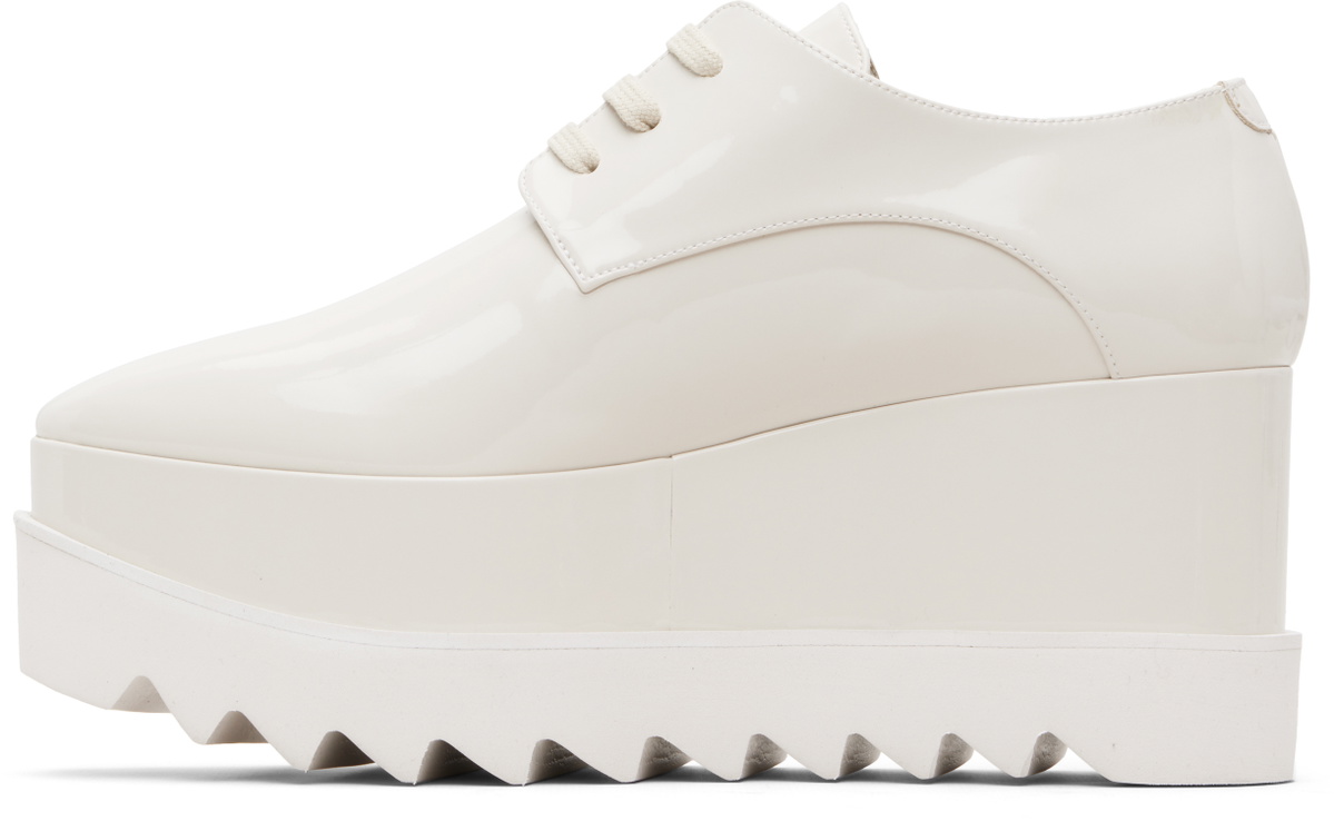 Stella McCartney White Limited Edition Elyse Monochrome Platform Derbys