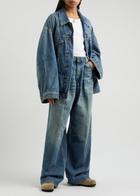 Haikure Janet Distressed Denim Jacket Blue