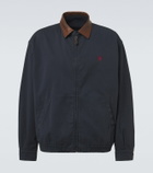 Prada Leather-trimmed cotton canvas blouson jacket