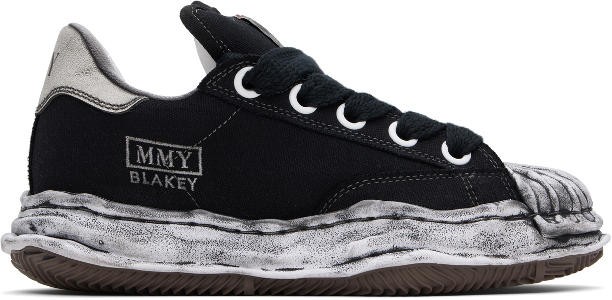 Maison MIHARA YASUHIRO Black 'Blakey Puffer' OG Sole Garment Dyed Canvas Sneakers