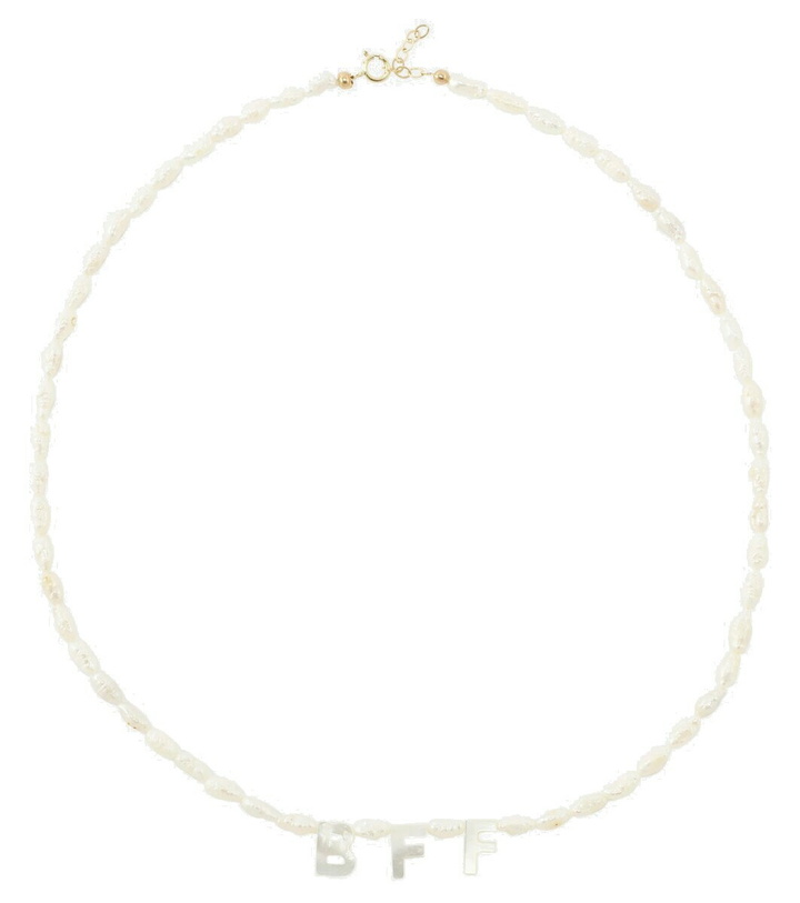 Photo: Roxanne First BFF 9kt gold necklace with mother of pearl