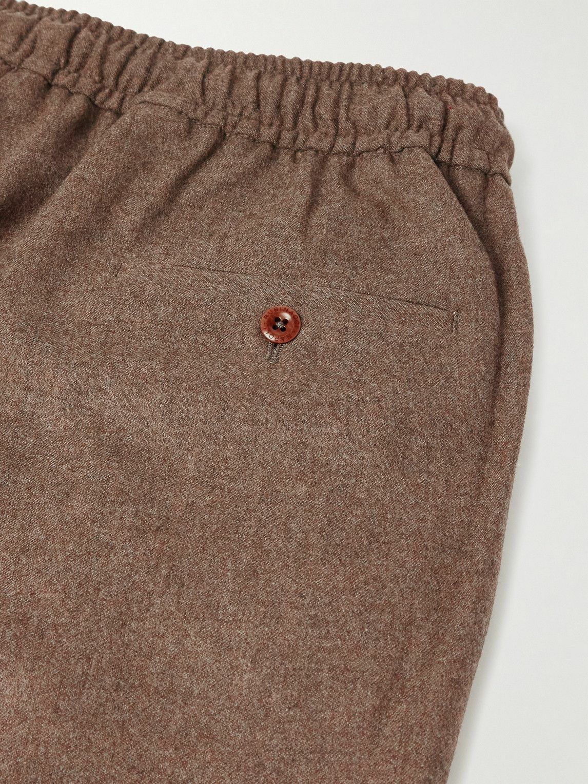 Rubinacci - Leisure Straight-Leg Pleated Wool-Flannel Trousers - Brown