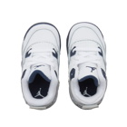 Air Jordan Men's 4 Retro TD Sneakers in White/Midnight Navy/Smoke Grey
