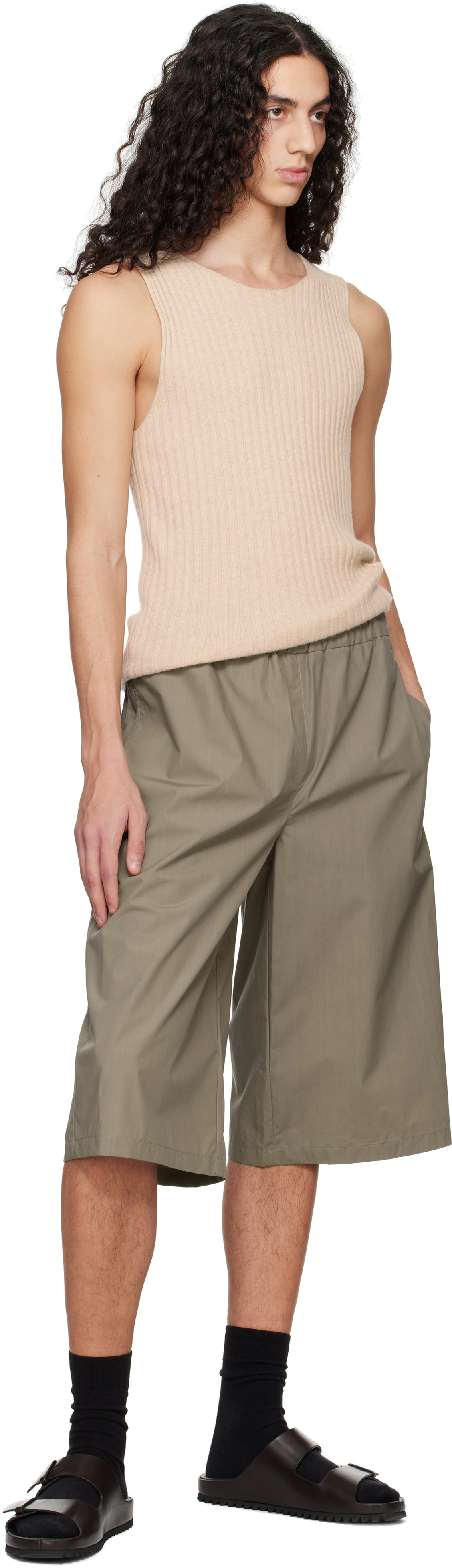 Rier Taupe Popeline Bermuda Shorts