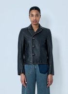 MM6 Maison Margiela Leather Button-Front Jacket