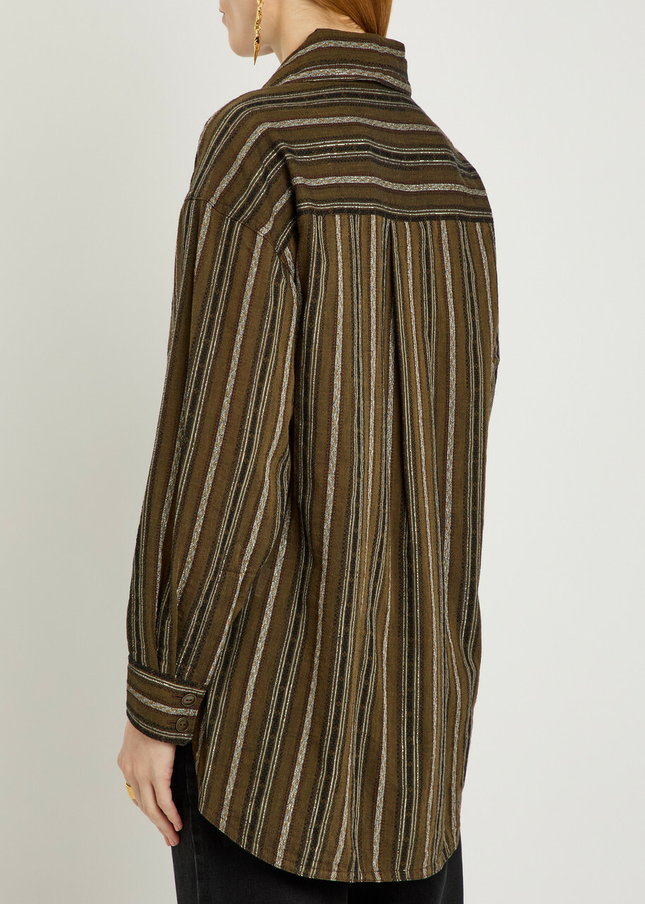 Isabel Marant Chelia Striped Cotton-blend Shirt Bronze
