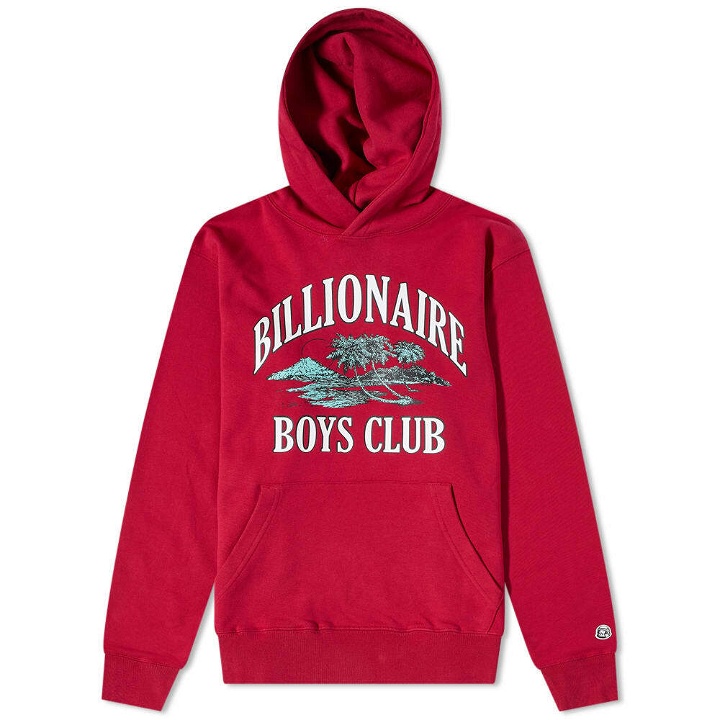 Photo: Billionaire Boys Club Men's Paradise Logo Popover Hoody in Red