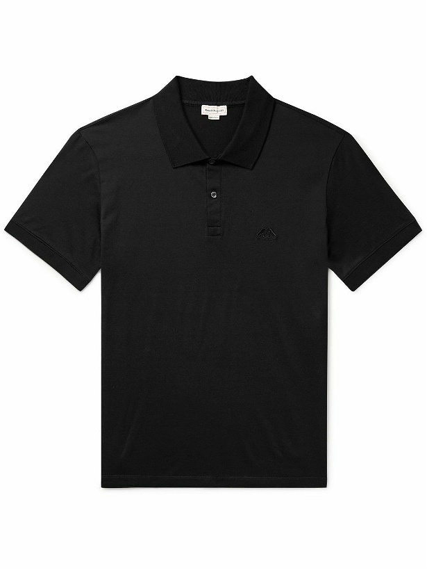 Photo: Alexander McQueen - Logo-Embroidered Cotton-Jersey Polo Shirt - Black