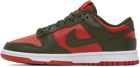 Nike Red & Khaki Dunk Low Retro Sneakers