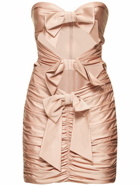 ALEXANDRE VAUTHIER - Shiny Jersey Mini Dress W/ Bows