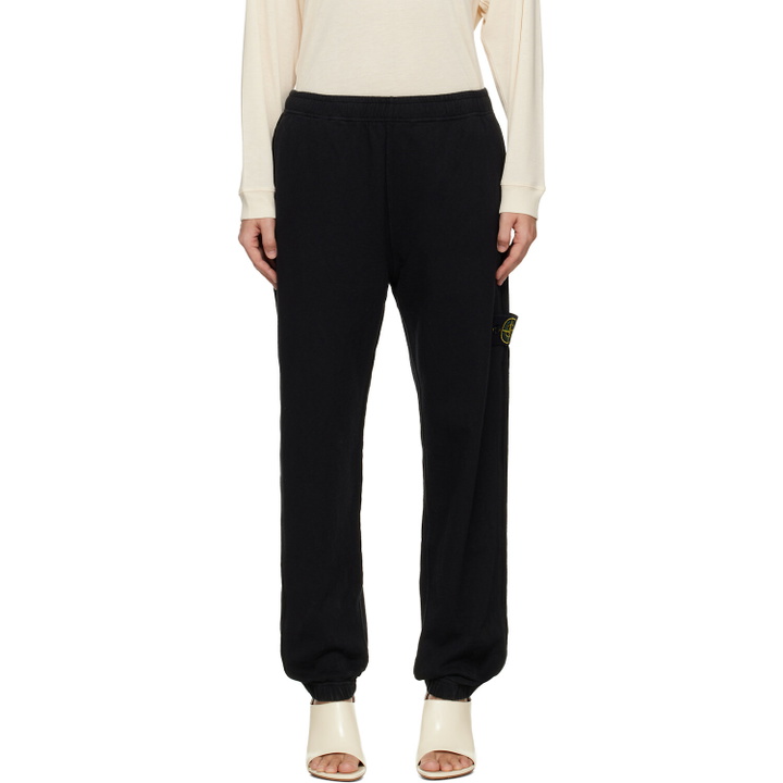 Photo: Stone Island Black 6200012 Malfilé Fleece 'Old' Effect Sweatpants