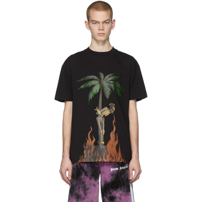 Photo: Palm Angels Black Burning Skeletons T-Shirt