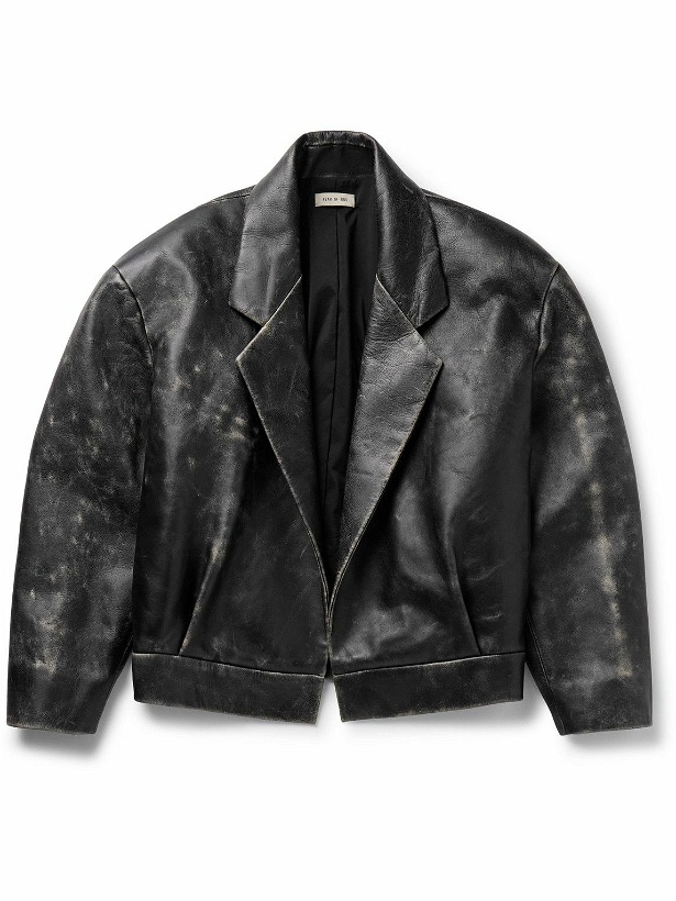 Photo: Fear of God - Distressed Pleated Leather Jacket - Black
