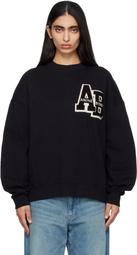 ANINE BING Black Miles Oversized Letterman Sweatshirt