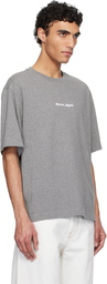 Maison Kitsuné Gray 'Maison Kitsuné' Line Handwriting Oversize T-shirt