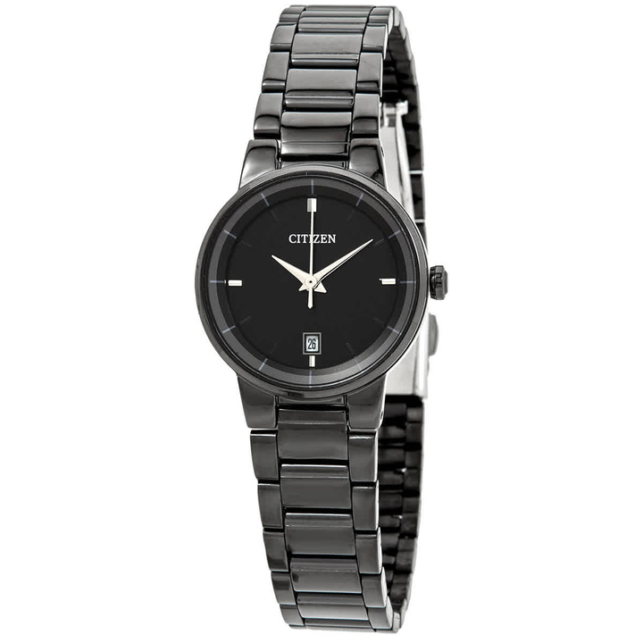 Photo: Citizen Quartz Black Dial Black Ion-plated Ladies Watch EU6017-54E