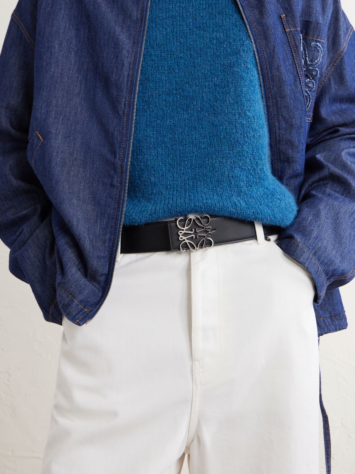 LOEWE - 4cm Anagram Reversible Leather Belt - Black
