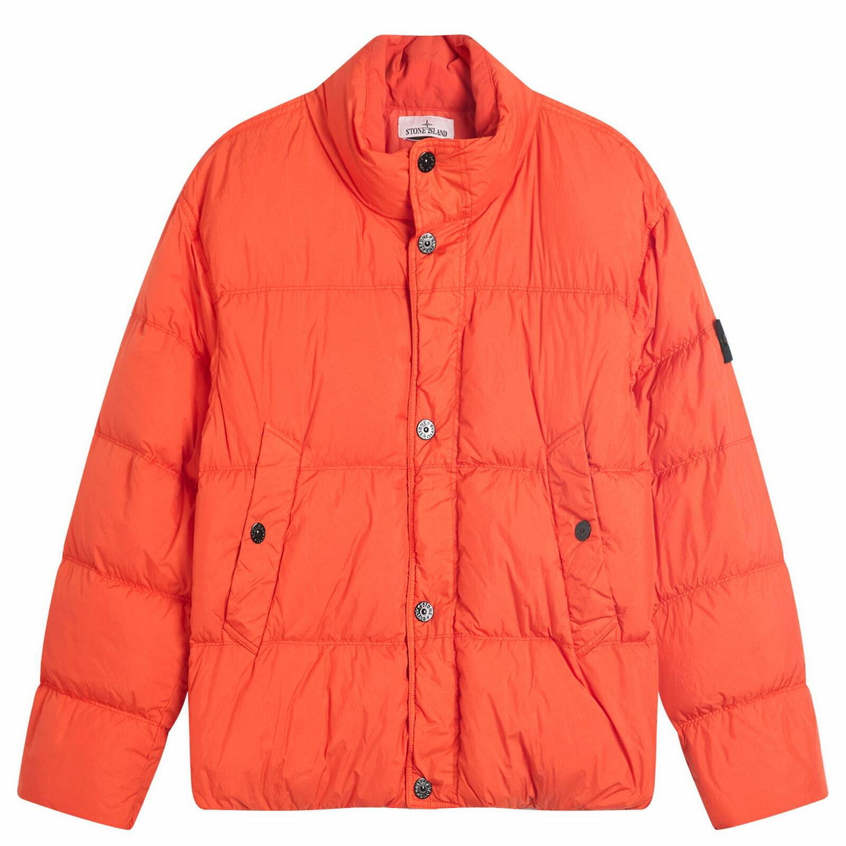 Stone Island Men's Crinkle Reps Nylon Down Jacket in Scarlet Stone