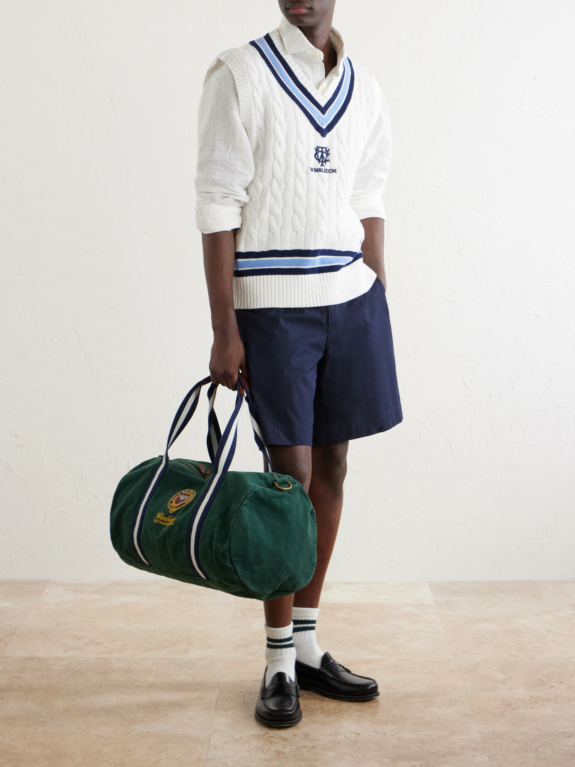 Polo Ralph Lauren - Wimbledon Embroidered Cotton Duffle Bag