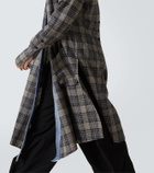 Greg Lauren Plaid denim-trimmed cotton coat