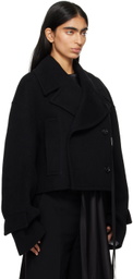 Ann Demeulemeester Black Davin Double-Breasted Short Jacket