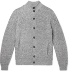 Brunello Cucinelli - Ribbed Mélange Virgin Wool-Blend Cardigan - Gray