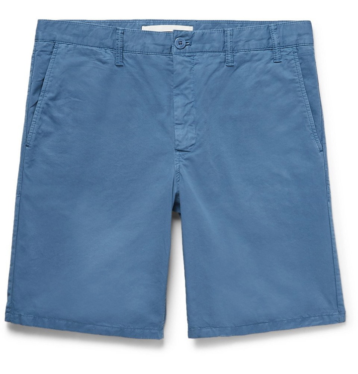 Photo: Norse Projects - Aros Slim-Fit Garment-Dyed Cotton-Twill Shorts - Men - Blue