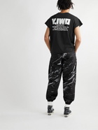 Y,IWO - Printed Cotton-Jersey T-Shirt - Black