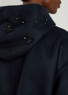 Simone Rocha Hooded Wool-blend Bomber Jacket Navy