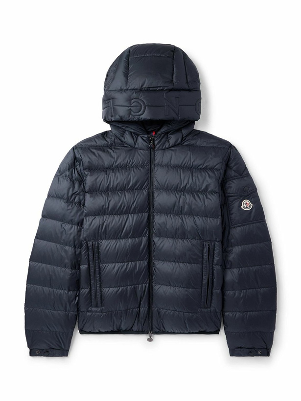 Photo: Moncler - Najan Logo-Appliquéd Quilted Shell Hooded Down Jacket - Blue